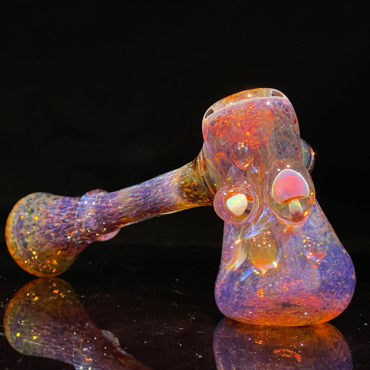 Purple Mushroom Opal Bubbler Glass Pipe Beezy Glass   