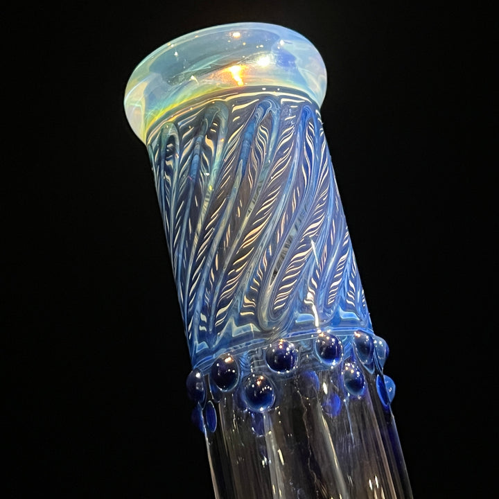 15" Fumed Bent Neck Color Rake Beaker Bong Glass Pipe Mary Jane's Glass