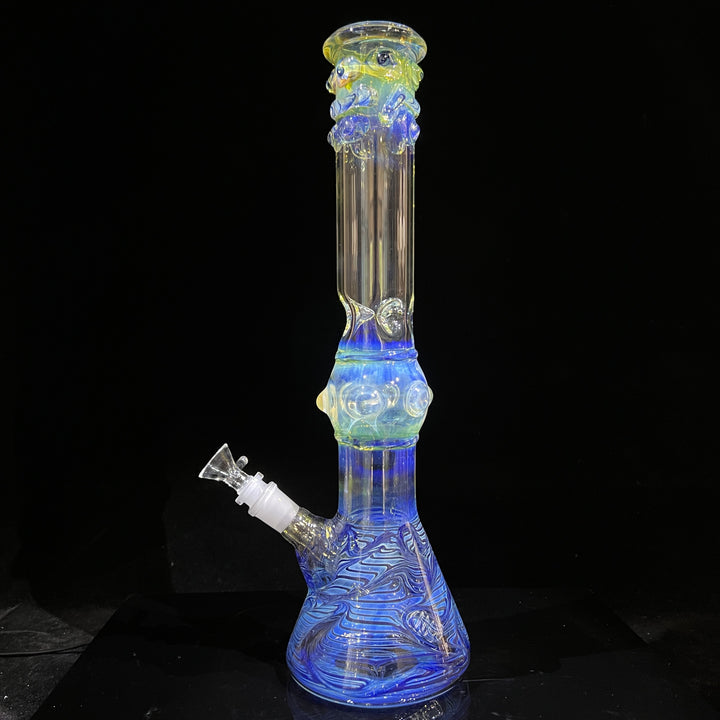 50x5 16" Ripple Fume Beaker Bong Glass Pipe TG   