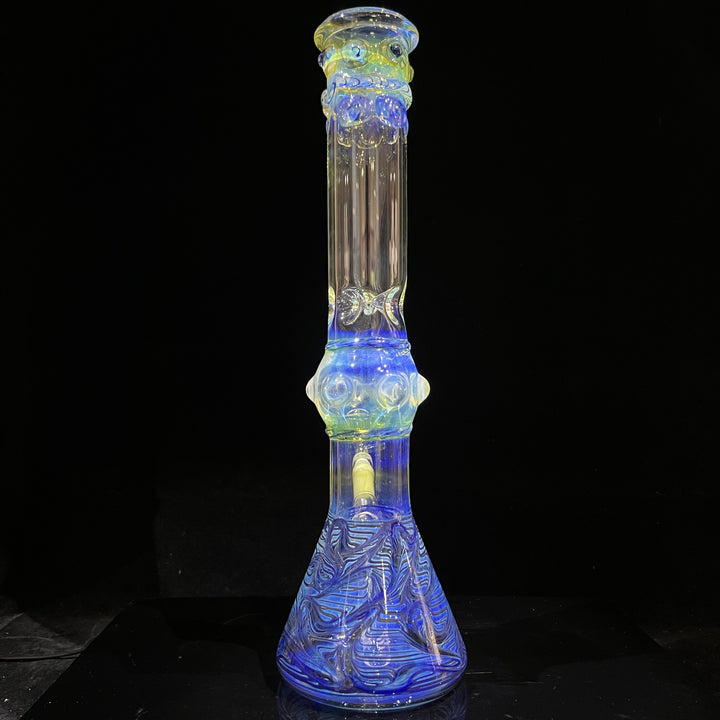 50x5 16" Ripple Fume Beaker Bong Glass Pipe TG   