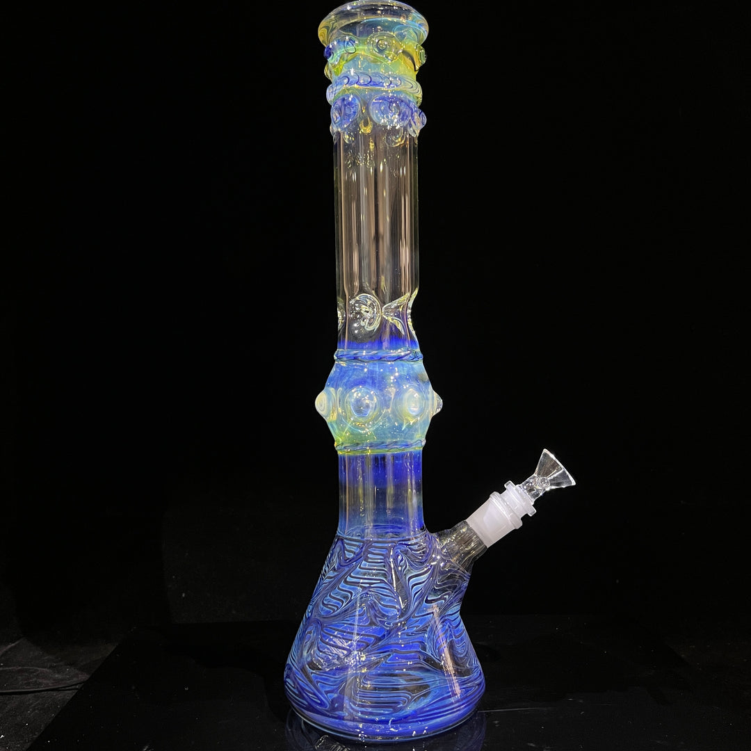 50x5 16" Ripple Fume Beaker Bong Glass Pipe TG   