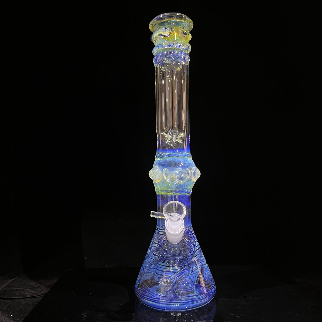 50x5 16" Ripple Fume Beaker Bong Glass Pipe TG   