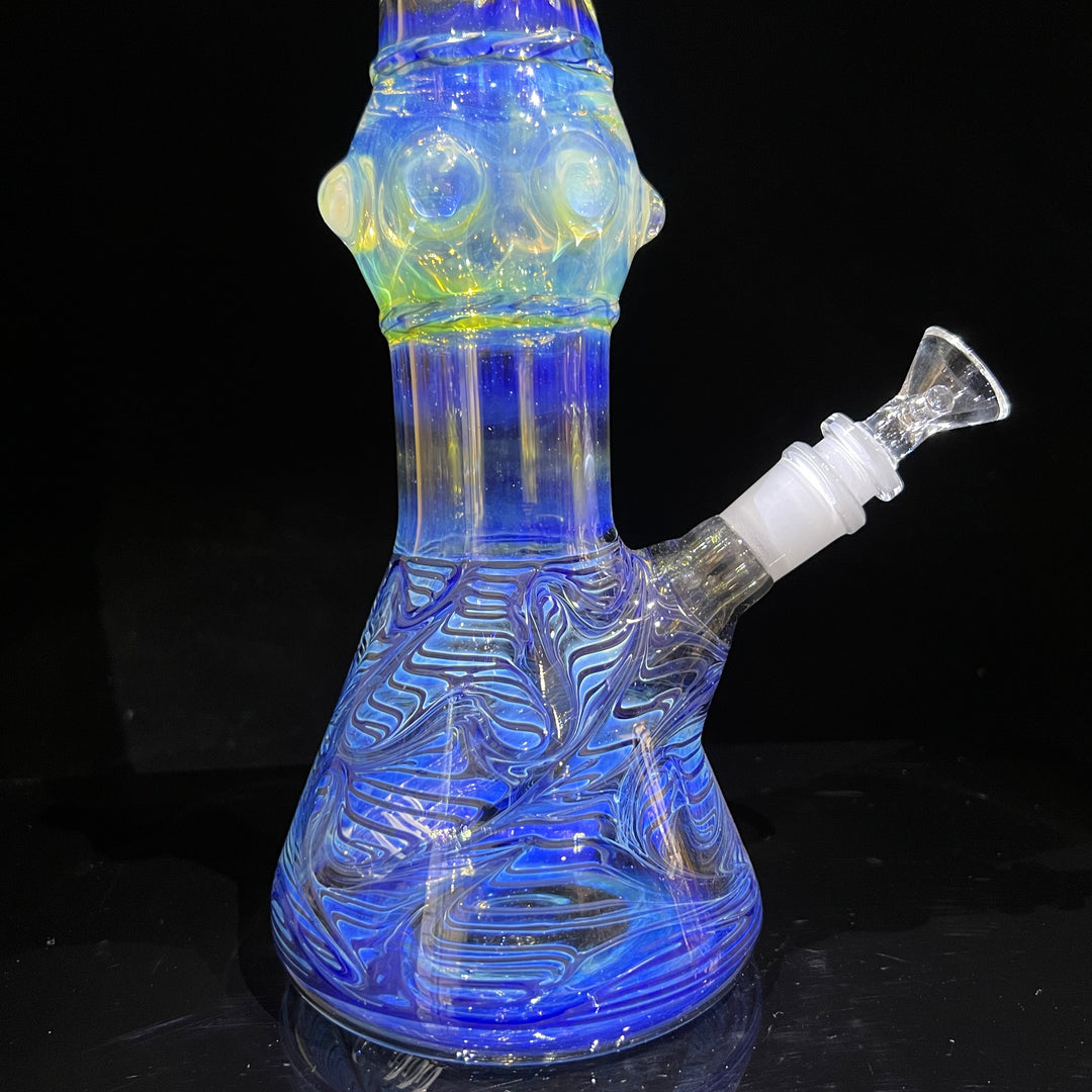 50x5 16" Ripple Fume Beaker Bong Glass Pipe TG   