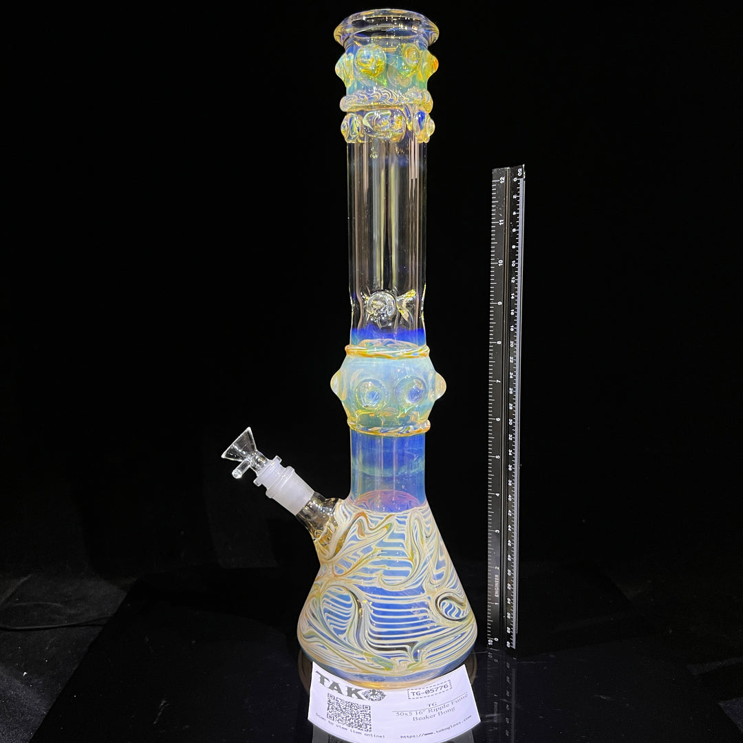 50x5 16" Ripple Fume Beaker Bong Glass Pipe TG   