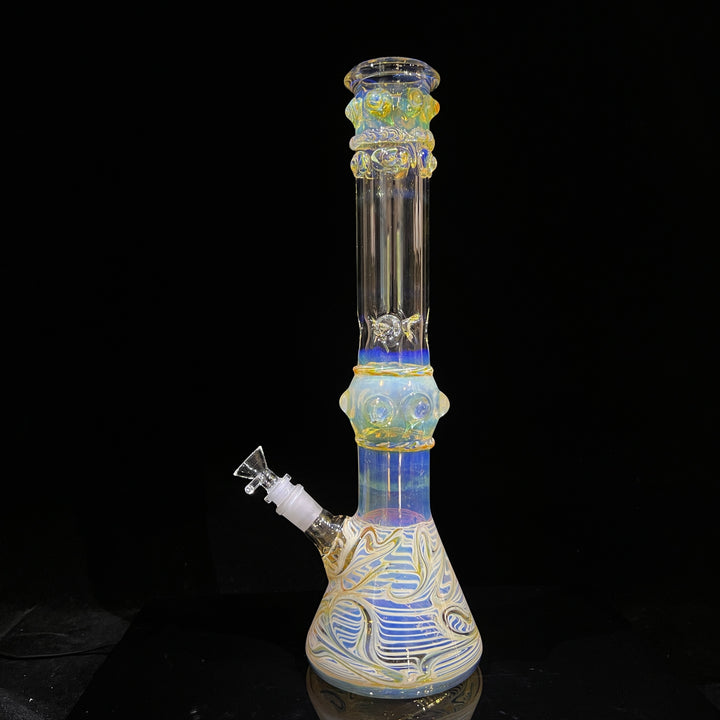 50x5 16" Ripple Fume Beaker Bong Glass Pipe TG   