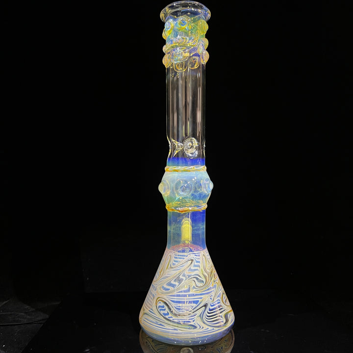 50x5 16" Ripple Fume Beaker Bong Glass Pipe TG   