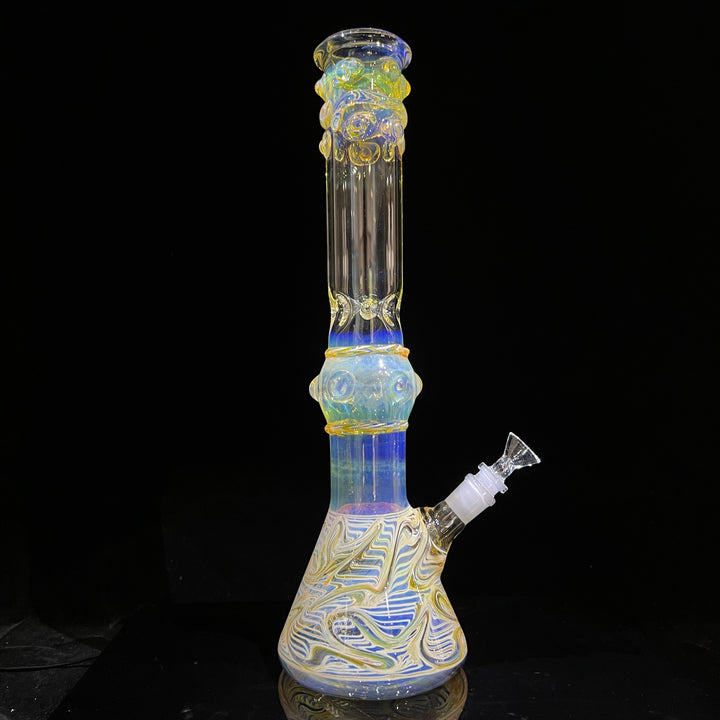 50x5 16" Ripple Fume Beaker Bong Glass Pipe TG   