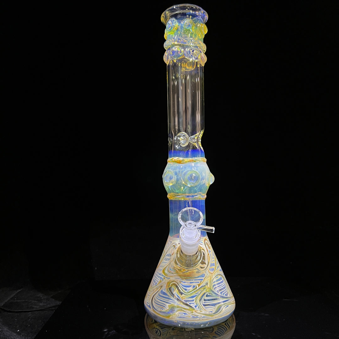 50x5 16" Ripple Fume Beaker Bong Glass Pipe TG   