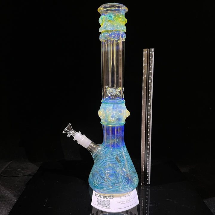 50x5 16" Ripple Fume Beaker Bong Glass Pipe TG   