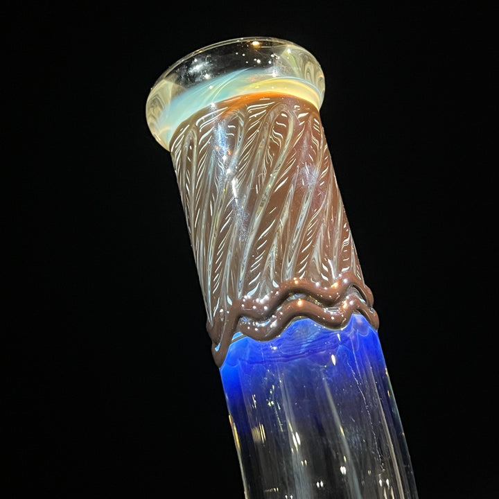 15" Fumed Bent Neck Color Rake Beaker Bong Glass Pipe Mary Jane's Glass