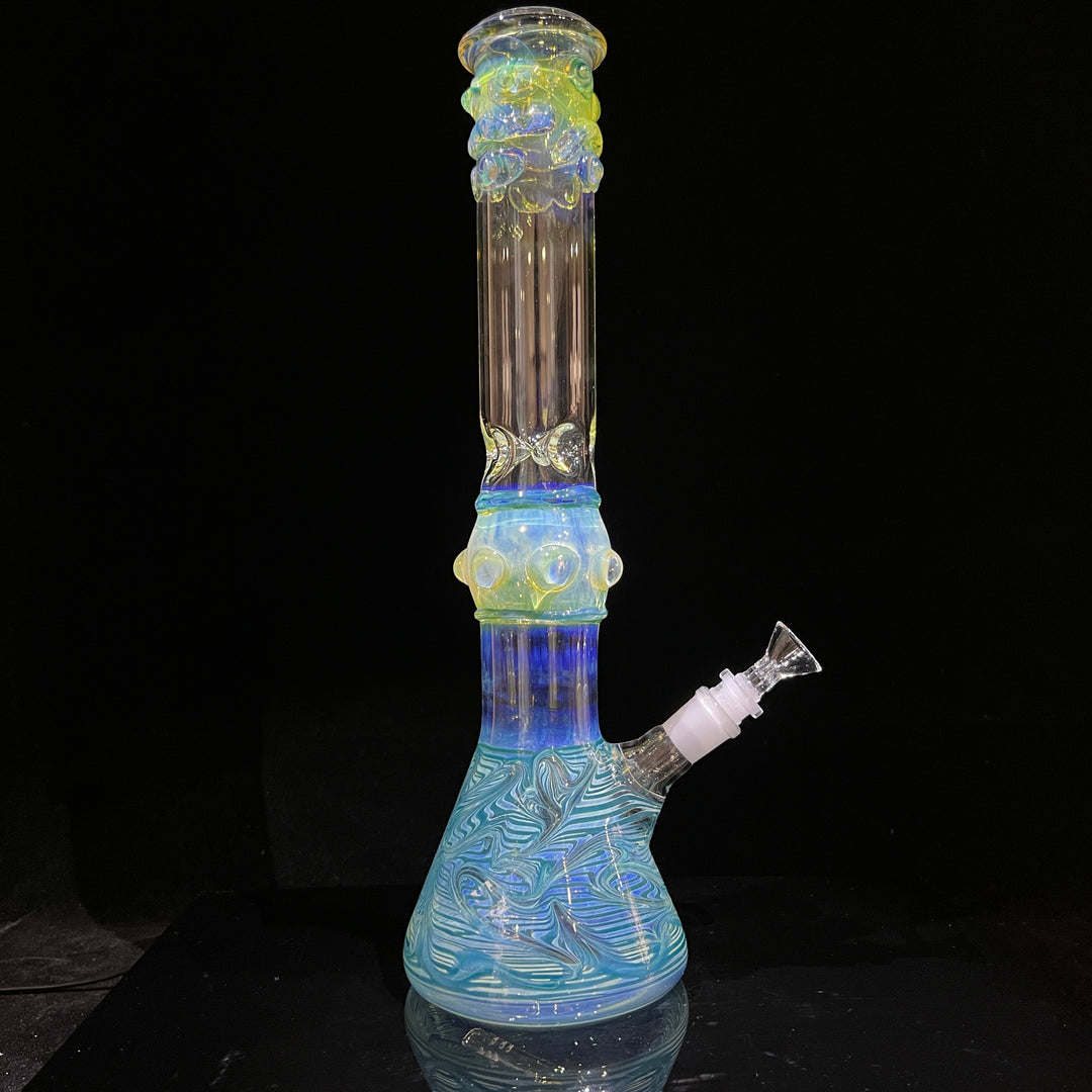 50x5 16" Ripple Fume Beaker Bong Glass Pipe TG   