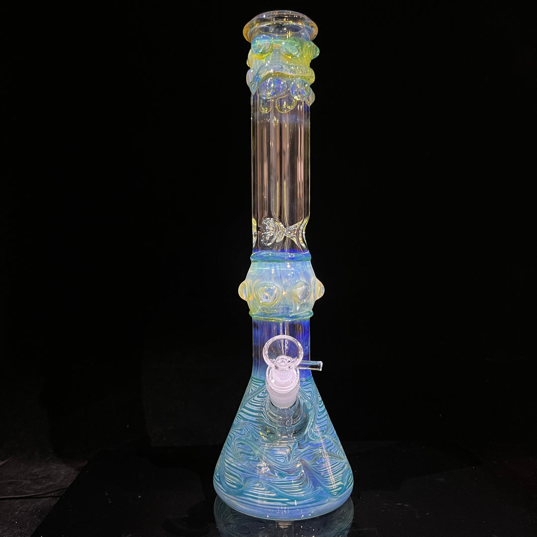 50x5 16" Ripple Fume Beaker Bong Glass Pipe TG   