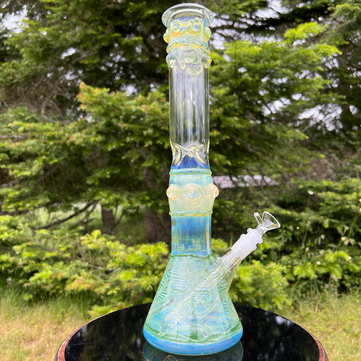 50x5 16" Ripple Fume Beaker Bong Glass Pipe TG   