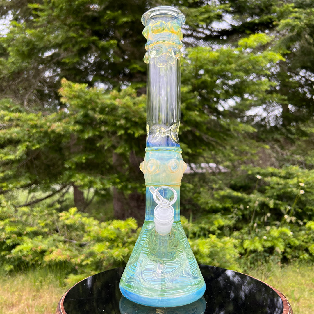 50x5 16" Ripple Fume Beaker Bong Glass Pipe TG   