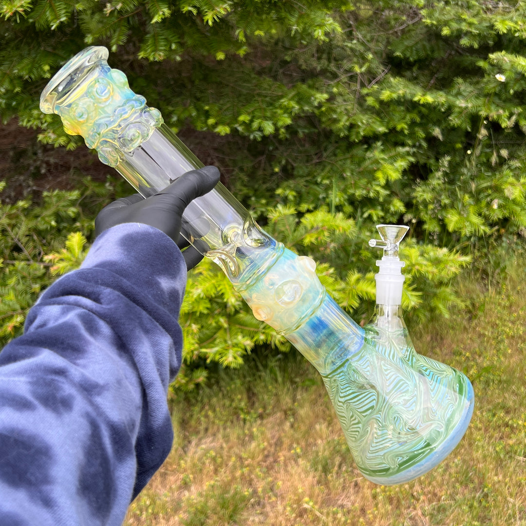 50x5 16" Ripple Fume Beaker Bong Glass Pipe TG   