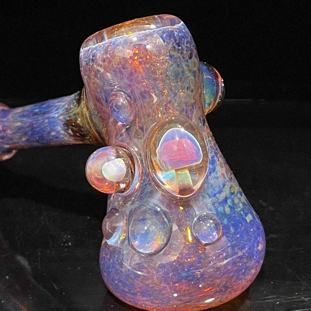 Purple Mushroom Opal Bubbler Glass Pipe Beezy Glass   