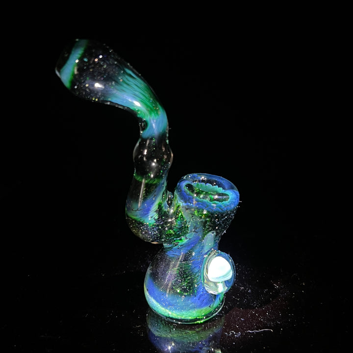 Experimental Jade Mushroom Magic Standup Sherlock Bubbler Glass Pipe Beezy Glass   