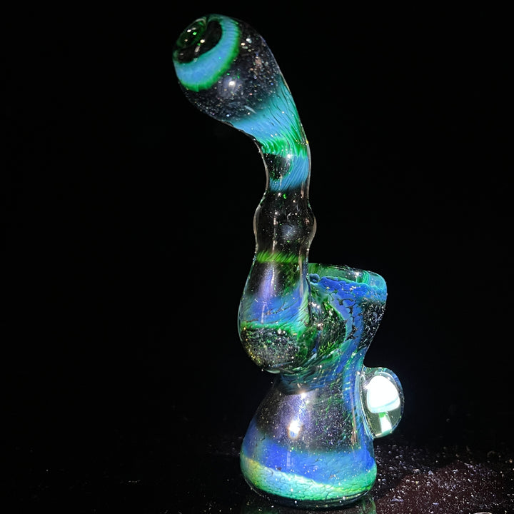 Experimental Jade Mushroom Magic Standup Sherlock Bubbler Glass Pipe Beezy Glass   