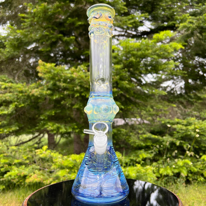 50x5 16" Ripple Fume Beaker Bong Glass Pipe TG   