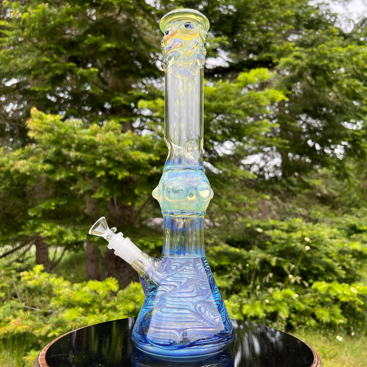 50x5 16" Ripple Fume Beaker Bong Glass Pipe TG   