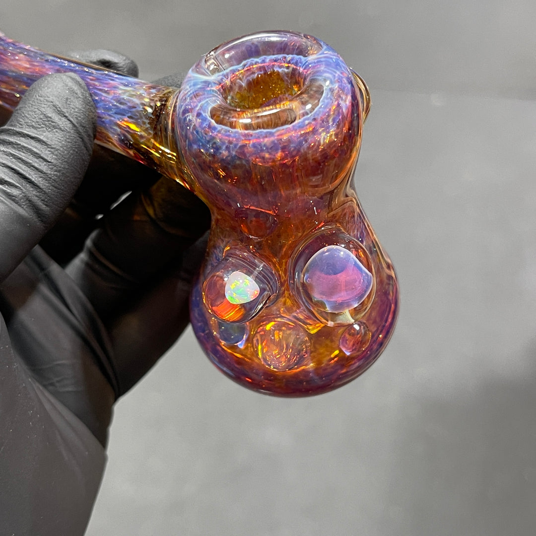 Purple Mushroom Opal Bubbler Glass Pipe Beezy Glass   