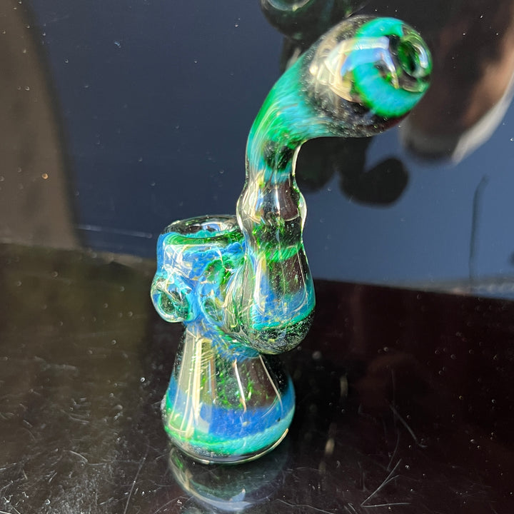 Experimental Jade Mushroom Magic Standup Sherlock Bubbler Glass Pipe Beezy Glass   