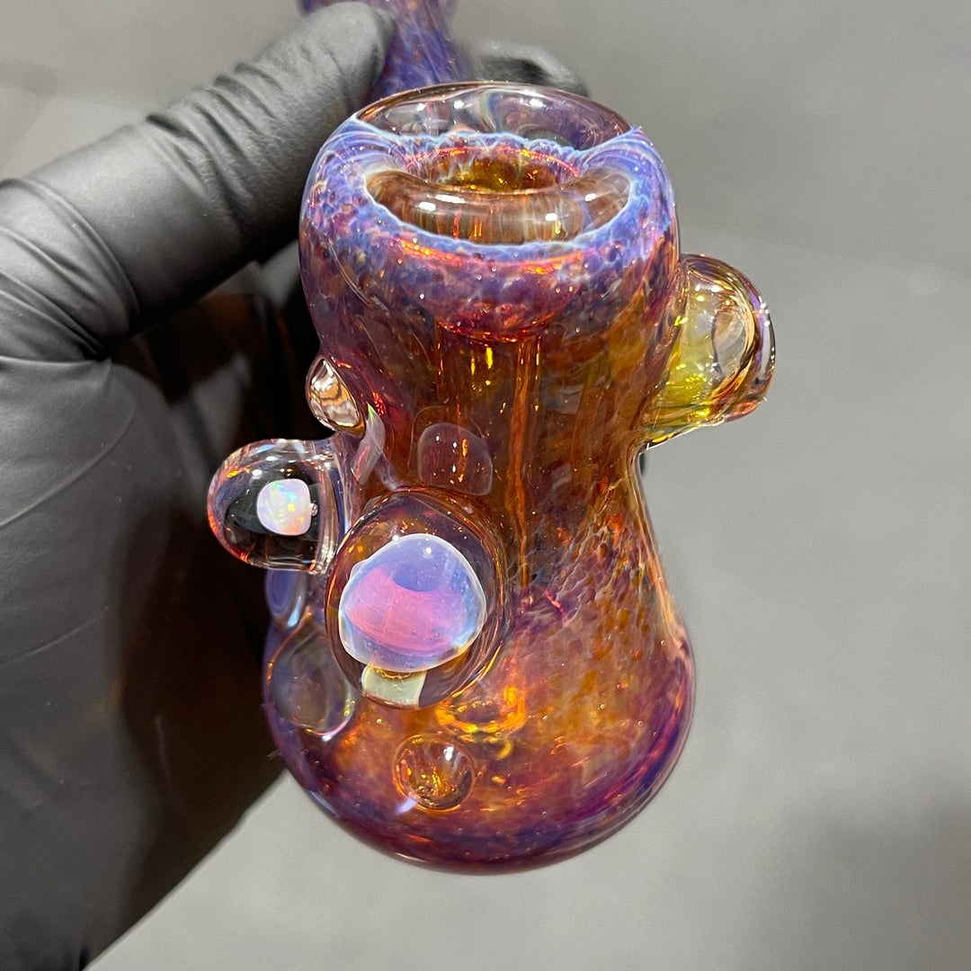 Purple Mushroom Opal Bubbler Glass Pipe Beezy Glass   