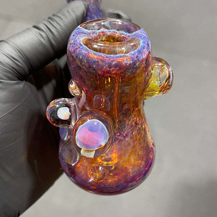 Purple Mushroom Opal Bubbler Glass Pipe Beezy Glass   