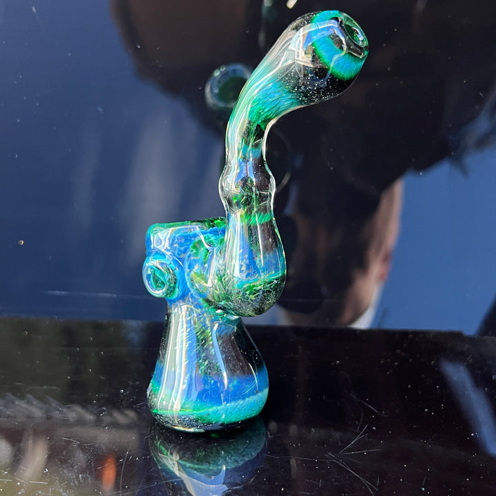 Experimental Jade Mushroom Magic Standup Sherlock Bubbler Glass Pipe Beezy Glass   