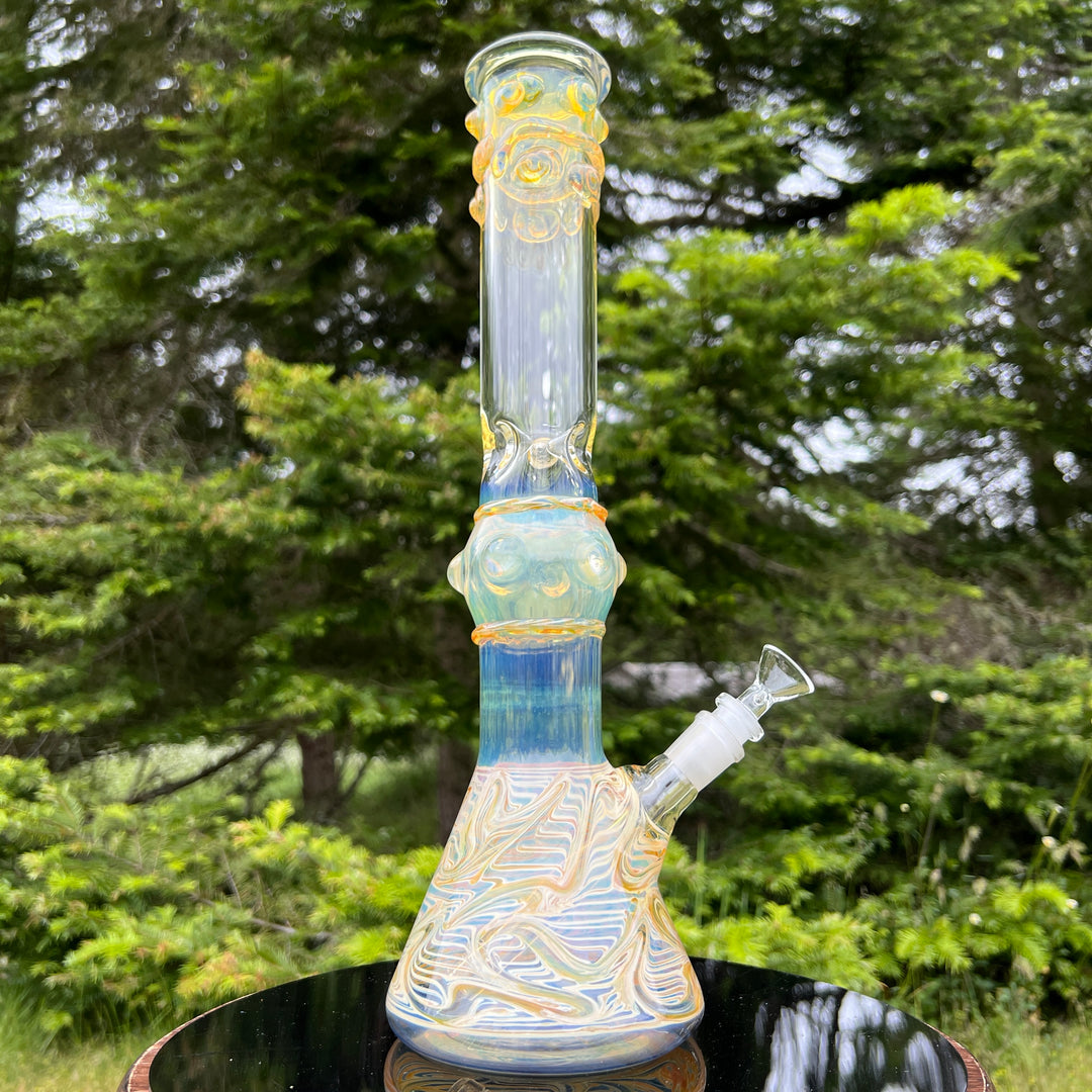 50x5 16" Ripple Fume Beaker Bong Glass Pipe TG   