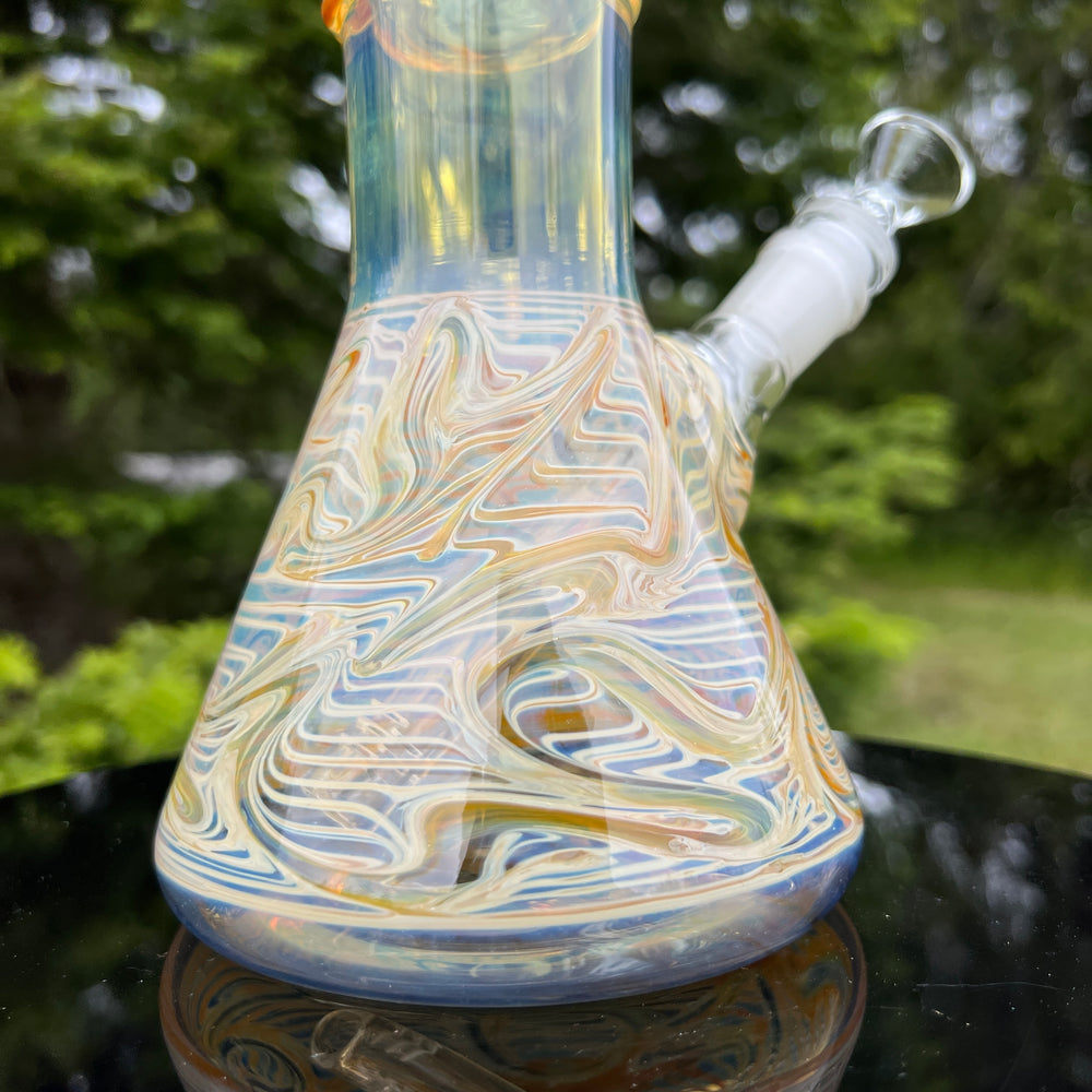 50x5 16" Ripple Fume Beaker Bong Glass Pipe TG   