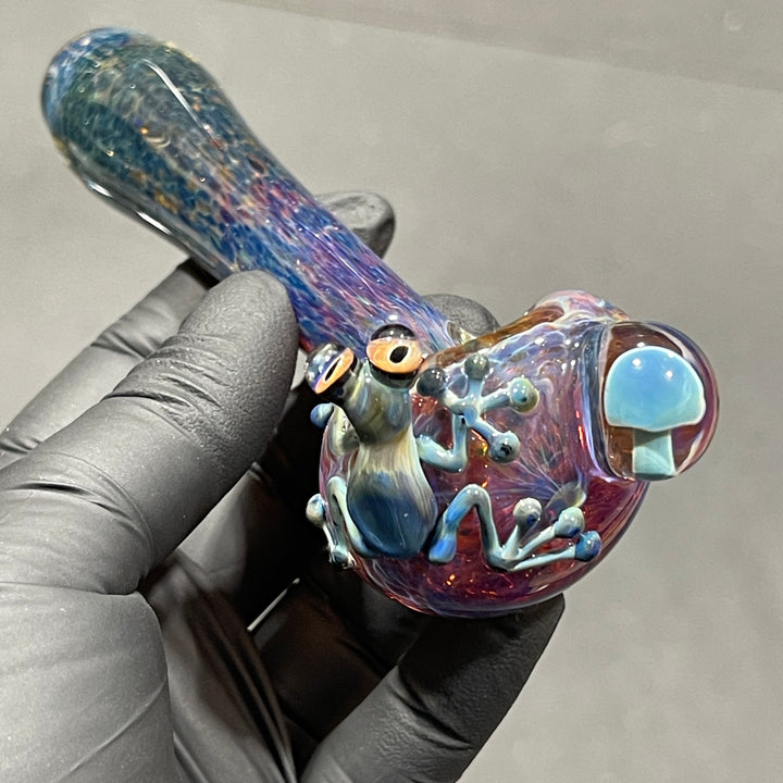 Fancy Mushroom Frog Spoon Glass Pipe Beezy Glass   