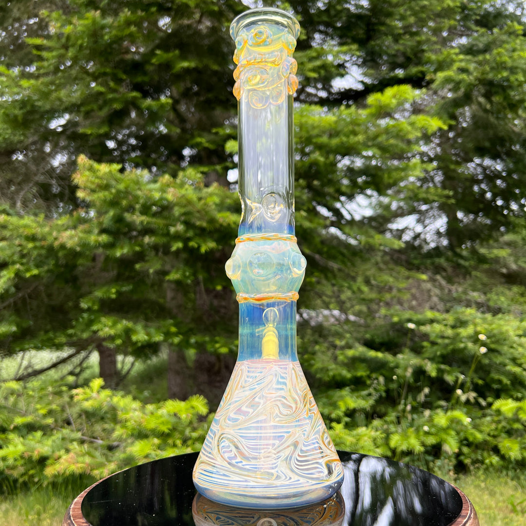 50x5 16" Ripple Fume Beaker Bong Glass Pipe TG   