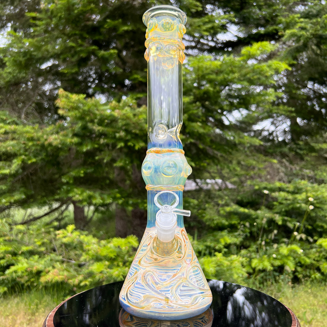 50x5 16" Ripple Fume Beaker Bong Glass Pipe TG   