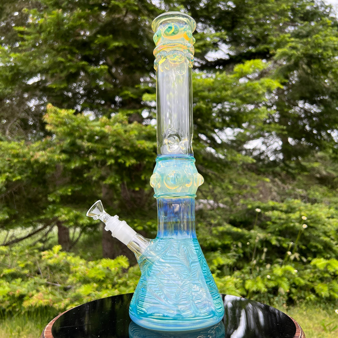 50x5 16" Ripple Fume Beaker Bong Glass Pipe TG   