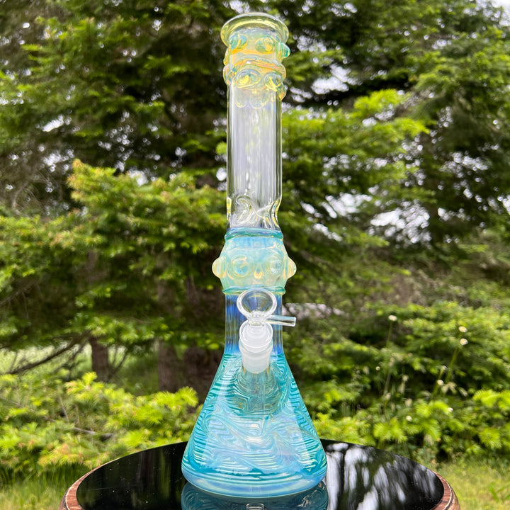 50x5 16" Ripple Fume Beaker Bong Glass Pipe TG   