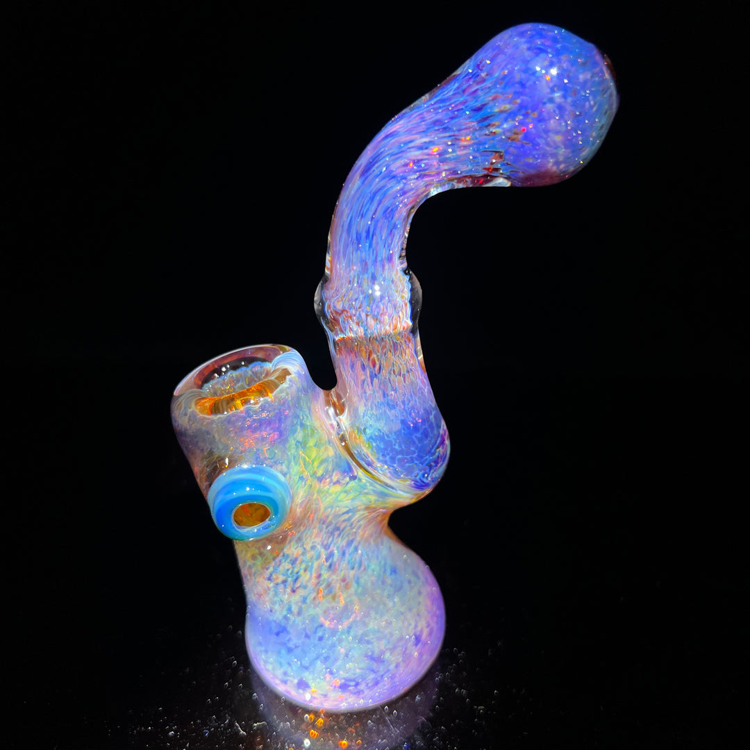 Purple Magic Mushroom Opal Standup Sherlock Bubbler Glass Pipe Beezy Glass   