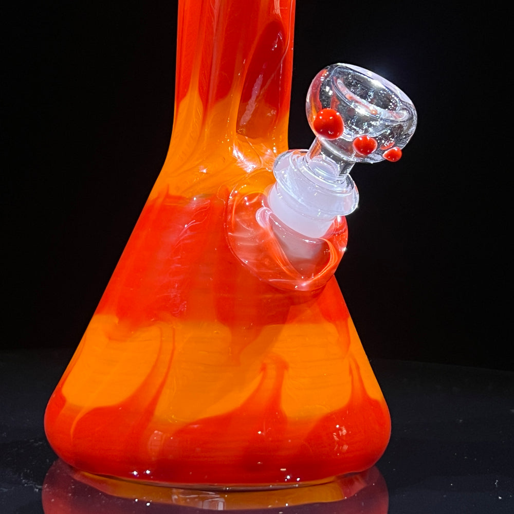 9" Agent Orange Beaker Bong Glass Pipe Mary Jane's Glass