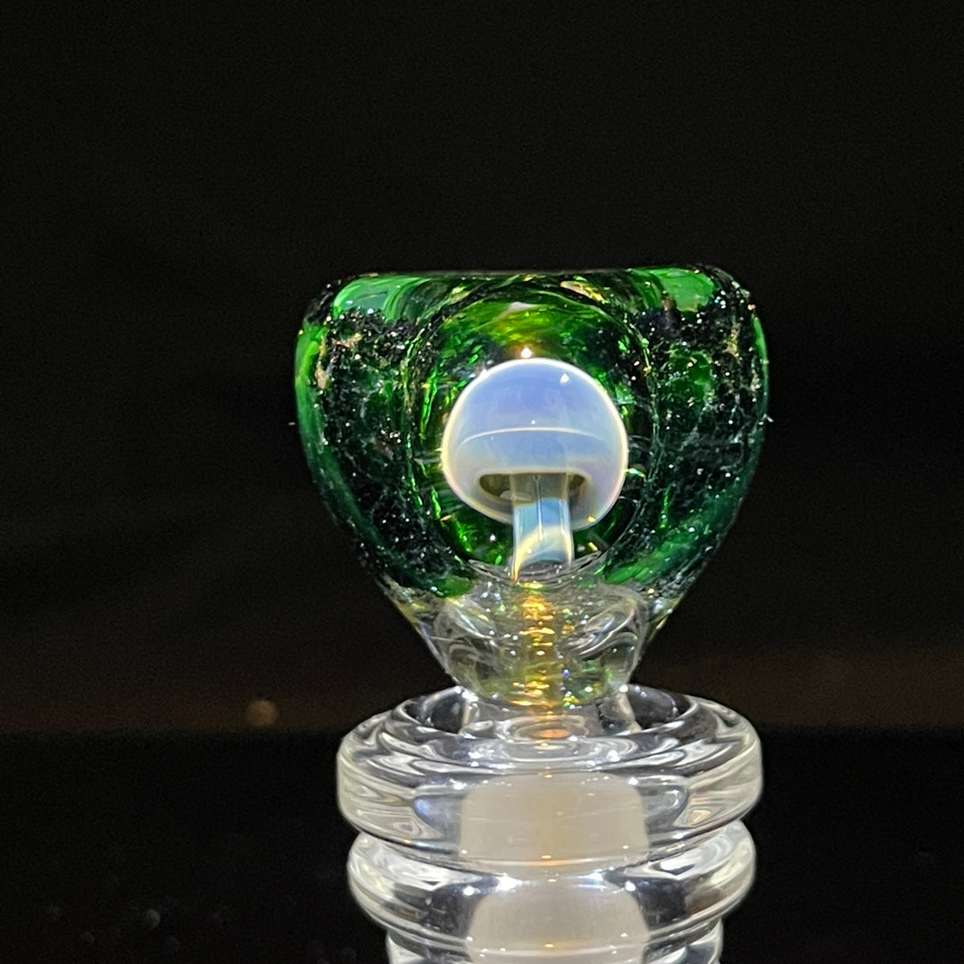 14 mm Exp Green Mushroom PullSlide Accessory Beezy Glass   