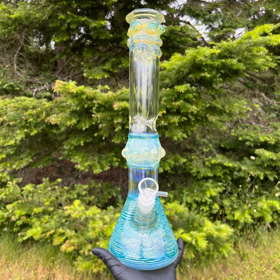 50x5 16" Ripple Fume Beaker Bong Glass Pipe TG   