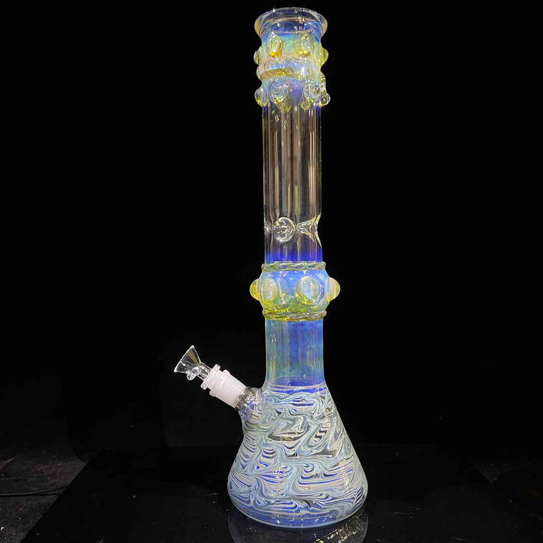 50x5 16" Ripple Fume Beaker Bong Glass Pipe TG