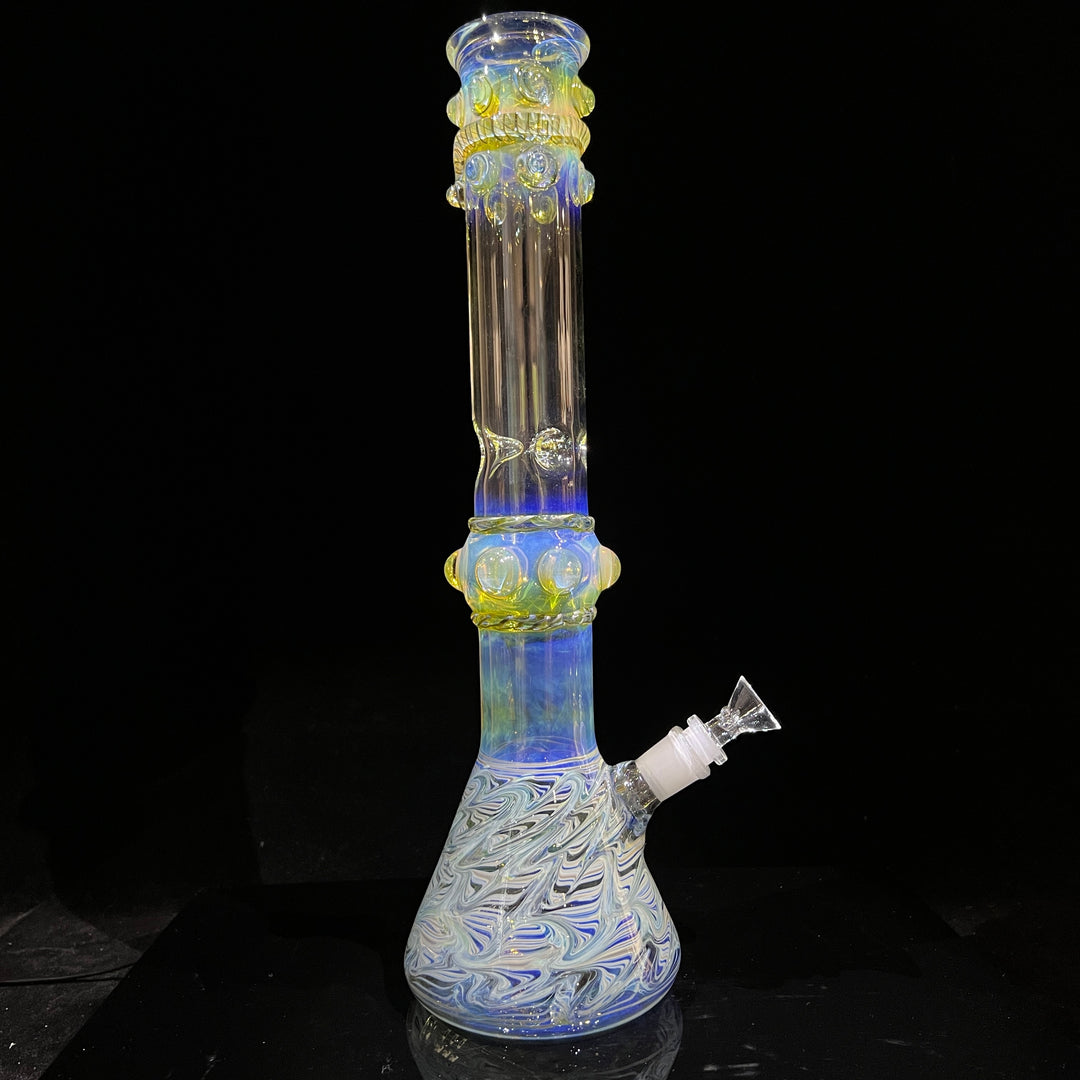 50x5 16" Ripple Fume Beaker Bong Glass Pipe TG