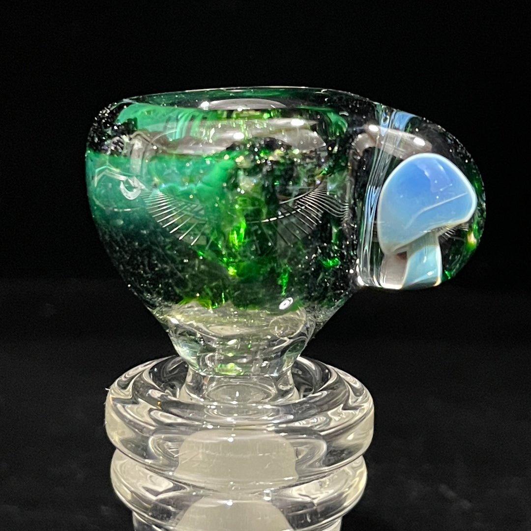 14 mm Exp Green Mushroom PullSlide Accessory Beezy Glass   