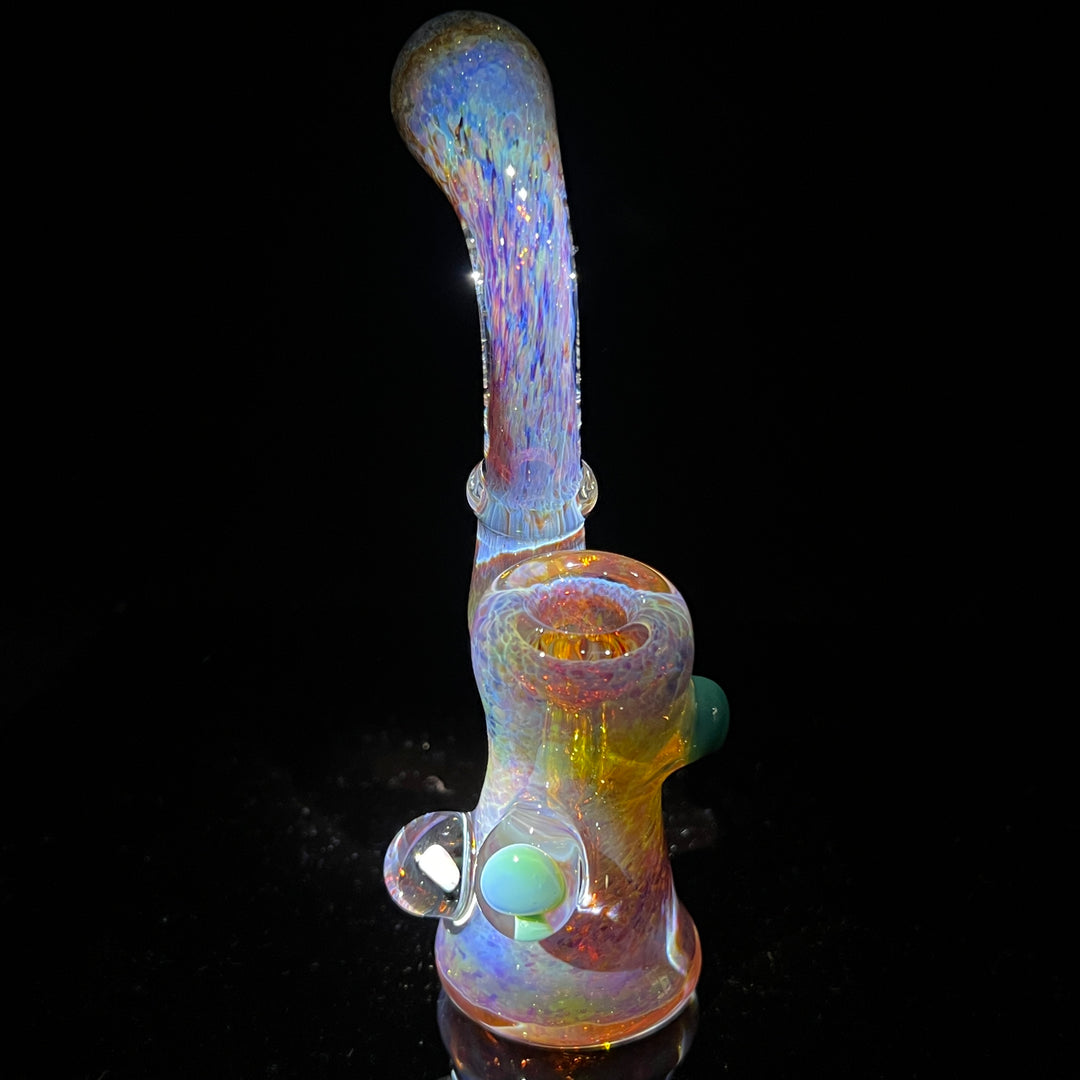 Purple Magic Mushroom Opal Standup Sherlock Bubbler Glass Pipe Beezy Glass   