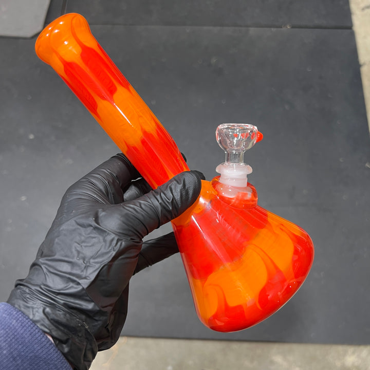 9" Agent Orange Beaker Bong Glass Pipe Mary Jane's Glass