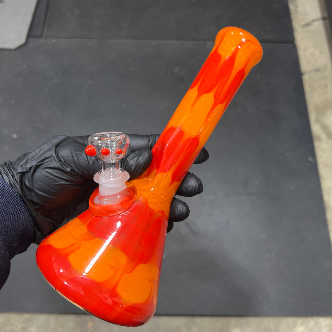 9" Agent Orange Beaker Bong Glass Pipe Mary Jane's Glass