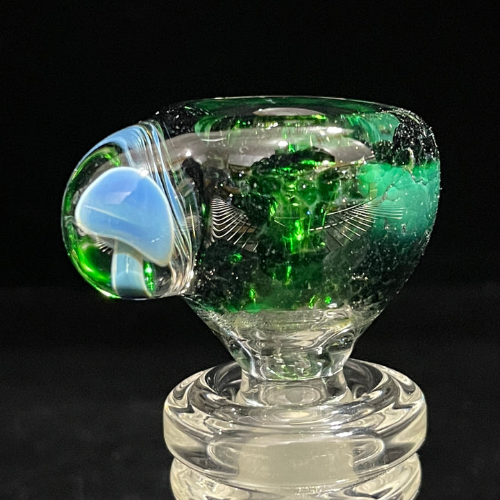 14 mm Exp Green Mushroom PullSlide Accessory Beezy Glass   