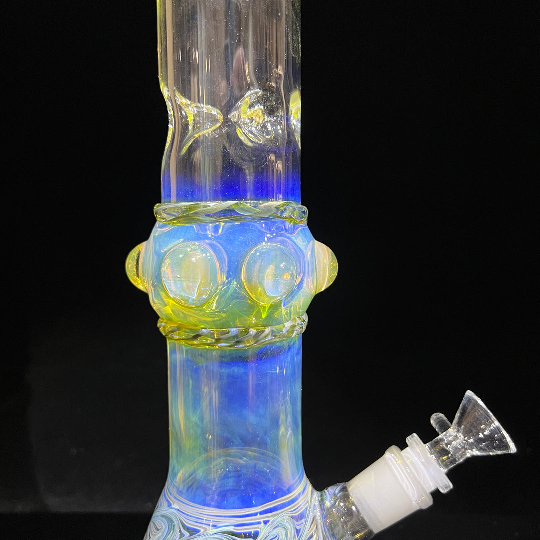 50x5 16" Ripple Fume Beaker Bong Glass Pipe TG