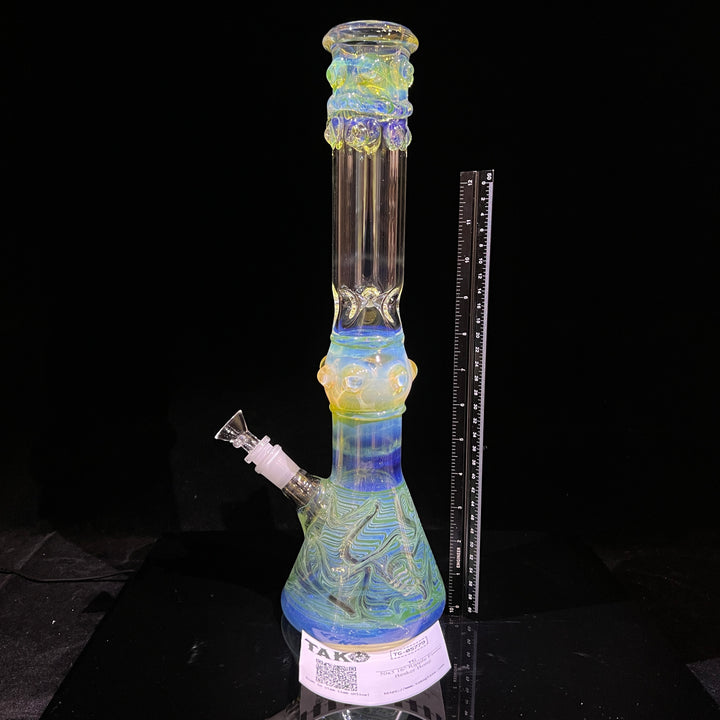 50x5 16" Ripple Fume Beaker Bong Glass Pipe TG   