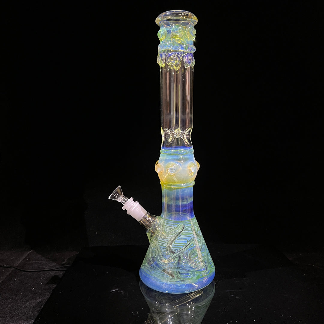 50x5 16" Ripple Fume Beaker Bong Glass Pipe TG   